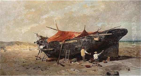 Repairing The Boat - view 1