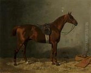 Braune Stute Im Stall Nach Rechts by Emil Volkers