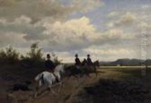 Riding Out. Signed Bottom Right: E. Volkers by Emil Volkers