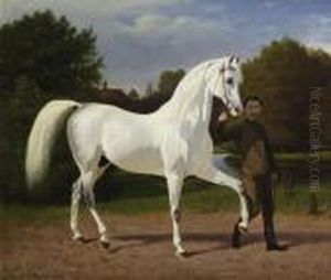 Rider Leads His Noble Horse by Emil Volkers