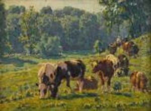 Cattle Grazing by Edward Charles Volkert