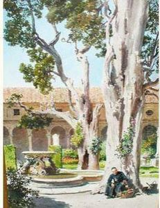 Ecclesiastique Dans Un Jardin by Aleksandr Nikolaev. Volkov Muromzoff