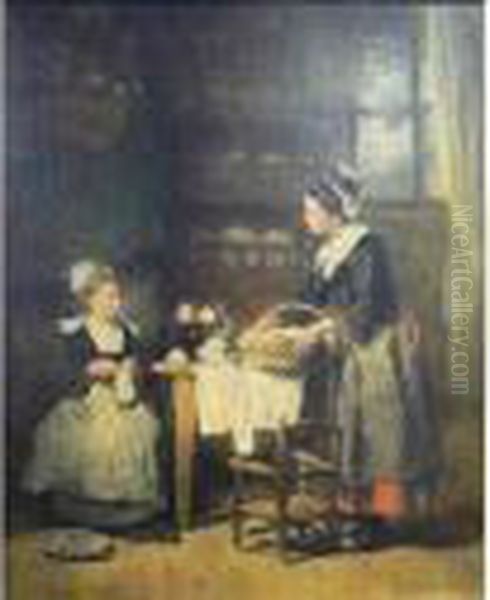 Mere Et Fille Cousant - view 1
