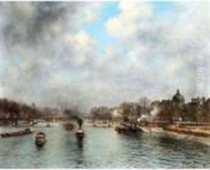 Le Pont Des Arts Et Le Louvre, Paris by Alexis Vollon
