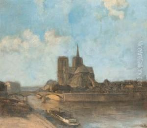 The Seine Before Notre Dame, Paris by Alexis Vollon