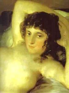 The Nude Maja (La Maja Desnuda) Detail 1799-1800 by Francisco Goya Fuendetodos