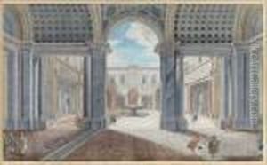 Cour Interieure Du Musee Pio Clemento by Giovanni Volpato