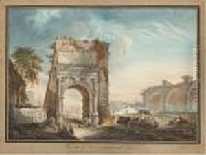 Imprime 'vue De L'arc Triomphal De Titus Prise En Regardant Le Forum