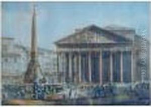 " Vu Du Pantheon A Rome ". ; D'apres Ducros