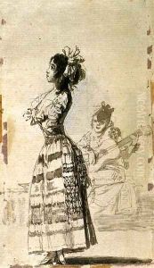 Girl Listening to a Guitar 2 by Francisco Goya Fuendetodos