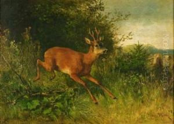 Startled Out Of Cover/ Landscape With A Leaping Deer - view 1