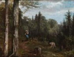 Junge Magd Auf Der
 Waldlichtung.