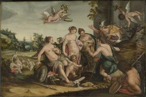 The Judgement Of Paris by Hans Von Aachen