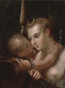 Venus And Cupid by Hans Von Aachen