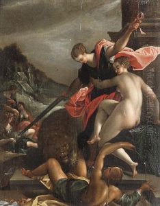 Az Igazsagossag Es A Beke Allegoriaja by Hans Von Aachen