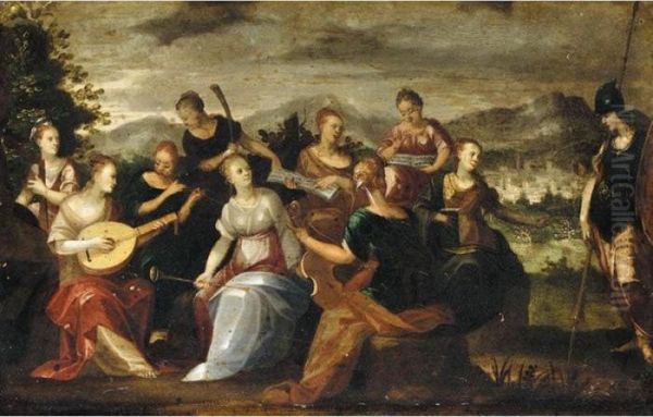 Pallas Athena Visiting The Nine Muses - view 1