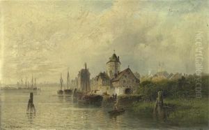 Stadtansicht Mit Einer Burg Am Meer. by Nicolai Von Astudin