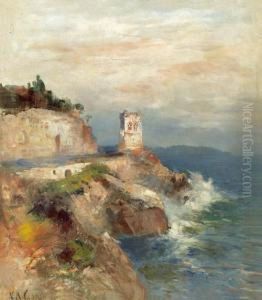 Rocky Cost With Ruined Tower.