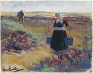 Au Recto : Paysage Avec Une Bretonne by Hans Von Bartels