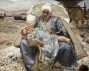 A Mothers' Joy. Signed Bottom Right: Hans Bartels Munchen by Hans Von Bartels