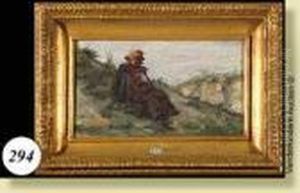 Jeune Femme Assise Dans Lesdunes Jeune Femme Assise Dans Lesdunes