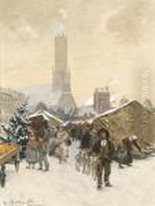 Weihnachtsmarkt. by Hans Von Bartels
