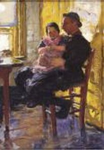 On Daddy's Lap: A Fishermand From Urk by Hans Von Bartels