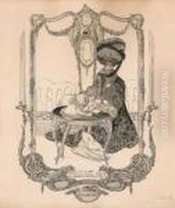 Erotische Szene by Franz von (Choisy Le Conin) Bayros