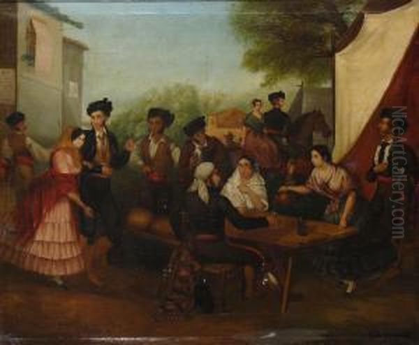 Personnages Devant Une Auberge - view 1