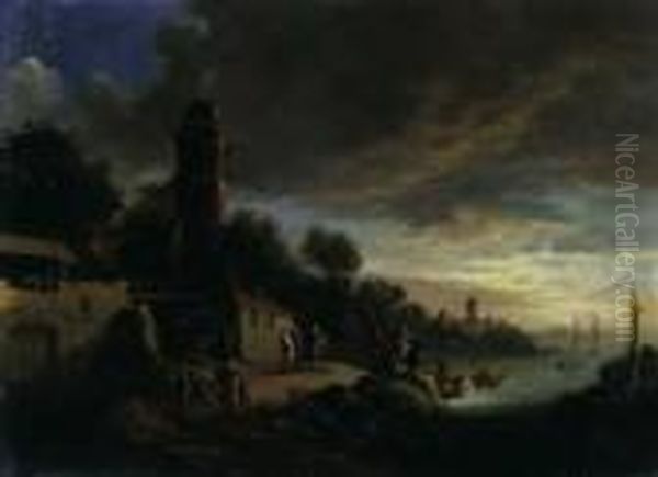 Zwei Landschaften. Sonnenaufgang Und Sonnenuntergang. - view 1