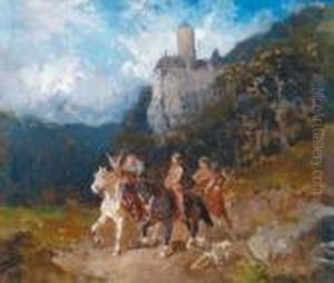 Der Ausritt Zur Jagd by Alexander Ritter Von Bensa