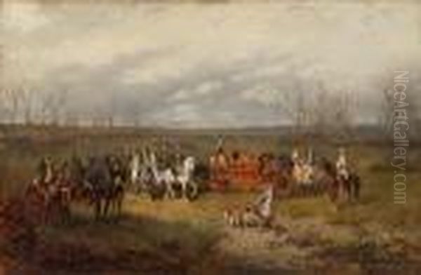 Parforcejager Der Rokokozeit
Begegnen Zwei In Einer Kutsche Reisenden In Weiter
Landschaft. - view 1