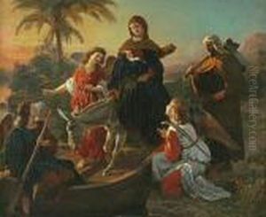 Rest On Flight From Egypt by Carl Von Blaas