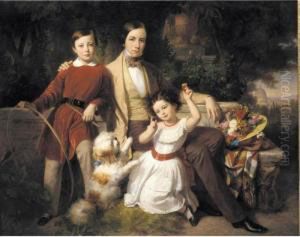 Group Portrait With The Prince
Valmon-tone, Gwendalina Doria-pamphili And Bertram Talbot, In A Villa
Garden by Carl Von Blaas