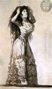 The Duchess of Alba Arranging Her Hair 2 by Francisco Goya Fuendetodos