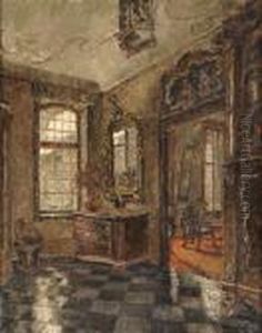 Schlosinterieur. by August Von Brandis