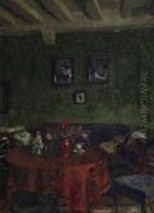 In The Green Salon. Signed Bottom Right: A.v. Brandis by August Von Brandis