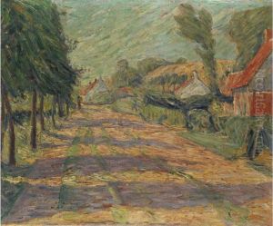 Markische Dorfstrasse Im Sonnenlicht by Theo Von Brockhusen