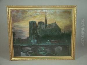 Notre Dame By Night by Theo Von Brockhusen