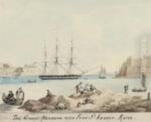 The Grand Harbour With Fort St Angelo, Malta