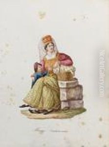 An Albanese Tradeswoman by Charles Frederick Von Brocktorff
