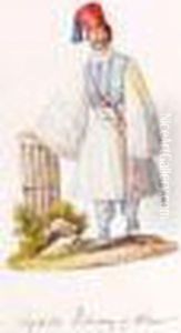 A Group Of Watercolours Of Greek Figures by Charles Frederick Von Brocktorff