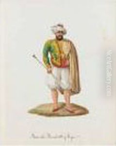 A Folio Of Watercolours Of Algerian Figures