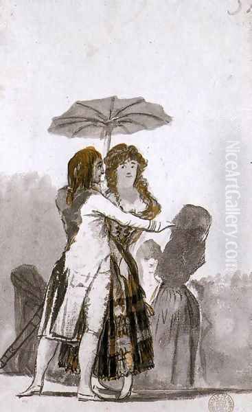 Couple with Parasol on the Paseo 2 - view 1