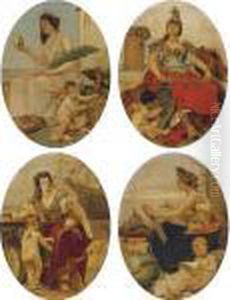 Allegories Of Force, History, Peace And Commerce: A Set Of Four by Vaclav Brozik