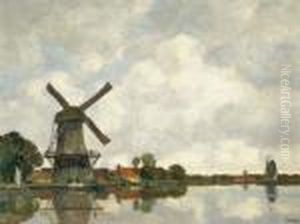 Fluslandschaft Mit Windmuhle by Gilbert Von Canal