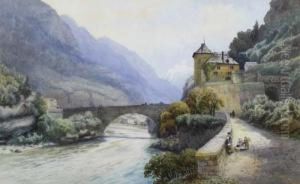 Pont St. Maurice - D'agaune. Valais. by Helga Von Cramm
