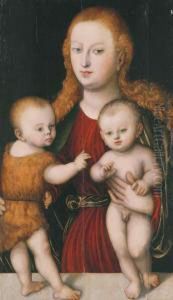 The Virgin And Child With The Infant Saint John The Baptist by Lucas The Elder Cranach