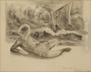 Illustration Till Tristans Dod by Nils Von Dardel