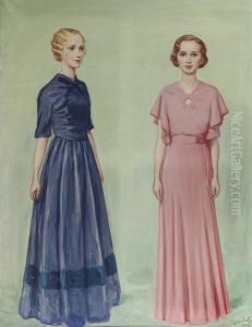 Tva Flickor: Margit And Vibeke Trolle by Nils Von Dardel